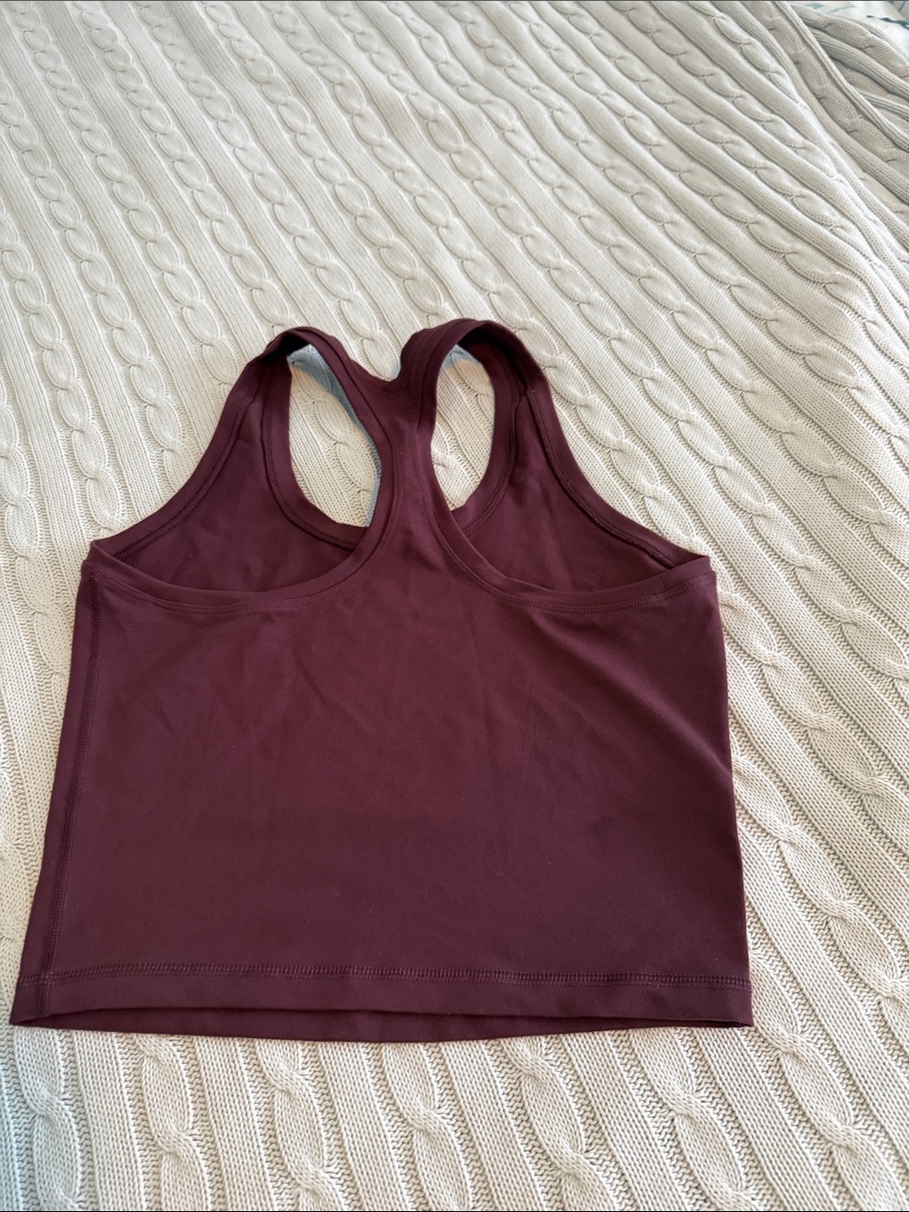 Maroon Racerback Crop Tank Top - Picture 2 of 2